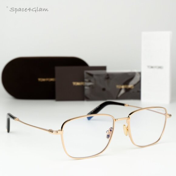Tom Ford Men Eyeglasses Rose Gold Demo Square FT5748 028 BRAND NEW - Picture 1 of 8